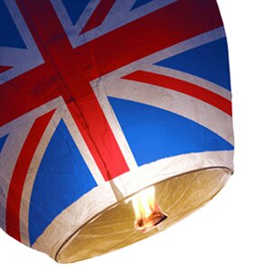 50 Union Jack Sky Lanterns Eco Friendly